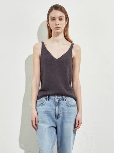 V-NECK KNIT SLEEVELESS_GRAY - RIDIFI - Modalova