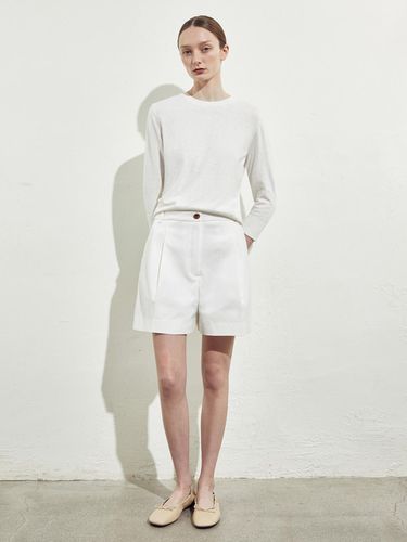 TAILORED BUTTON HALF PANTS_WHITE - RIDIFI - Modalova