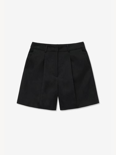 WIDE COTTON HALF PANTS_BLACK - RIDIFI - Modalova