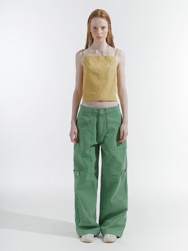 WIDE-LEG WASHED PANTS, GREEN - SAYSRA - Modalova