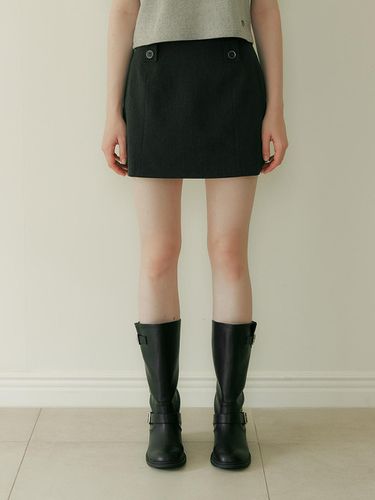 LOW RISE SKIRT - CHARCOAL - MORE THAN LIKE - Modalova