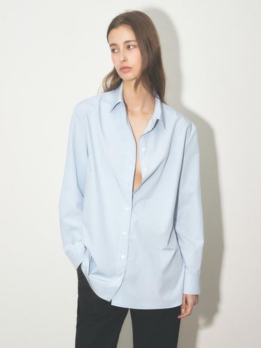 SOLID OVER-FIT SHIRTS_BLUE - RIDIFI - Modalova