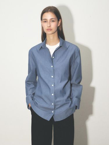 OVER-FIT DENIM SHIRTS_DARK BLUE - RIDIFI - Modalova