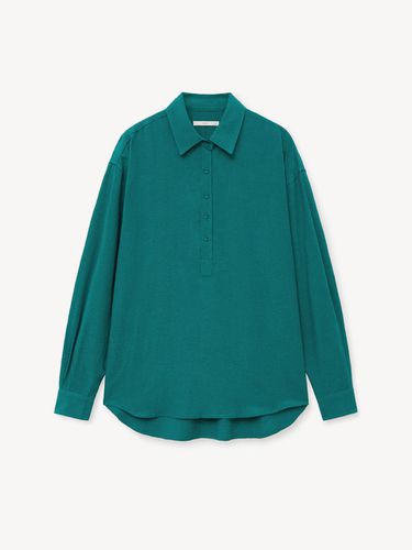 LOOSE-FIT BUTTON SHIRT_BLUE GREEN - RIDIFI - Modalova