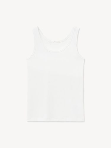 RIBBED SLEEVELESS TOP_WHITE - RIDIFI - Modalova