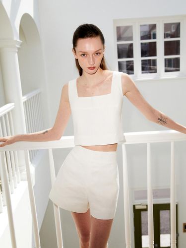 LINEN CROP TOP_WHITE - RIDIFI - Modalova