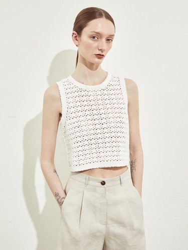 HANDMADE CROCHET KNIT VEST_WHITE - RIDIFI - Modalova