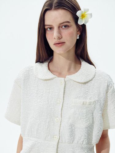 Ruffle resort blouse jacket, white - Foli - Modalova