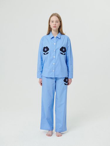 Women) Poly Garden Pajama Set (2 pieces), Blue - Foli - Modalova