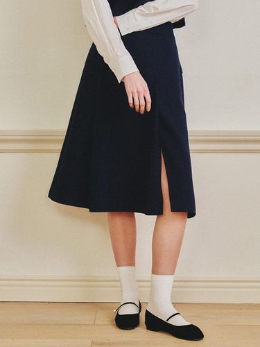 A-line Flared Skirt - Navy - OLIVE DES OLIVE - Modalova