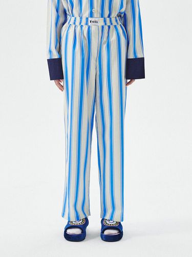 Female) Blue Pin Stripe Pajama Long Pants - Foli - Modalova