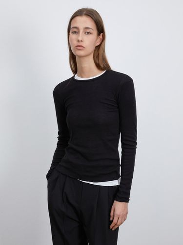 CUTTING LONG SLEEVE TOP_BLACK - RIDIFI - Modalova