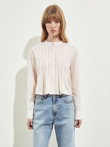 HENLY NECK PINTUCK BLOUSE_PINK - RIDIFI - Modalova