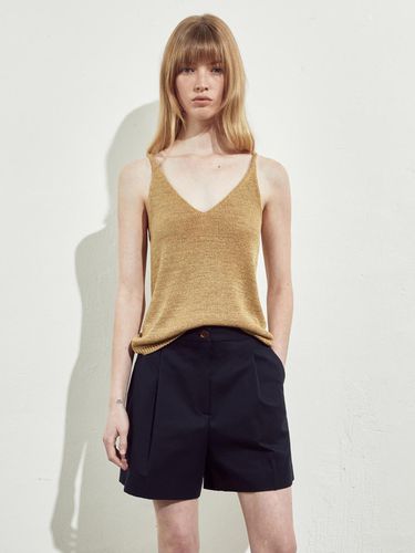 V-NECK KNIT SLEEVELESS_Light Brown - RIDIFI - Modalova