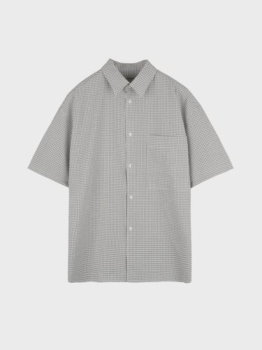 SEERSUCKER CHECK HALF SHIRT_WHITE - LIEU HOMME - Modalova