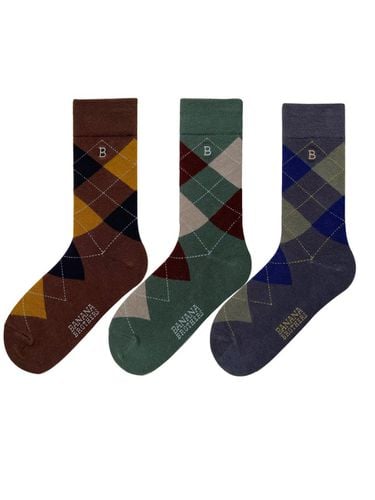 Men's Argyle Adam Color Socks 3 colors - bananasisters - Modalova