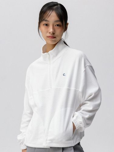 Soft Terry Half-Zip Sweatshirt (White) - CLOVE - Modalova