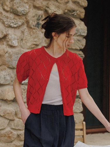 Puff Punching Cardigan(Red) - THE RYE - Modalova