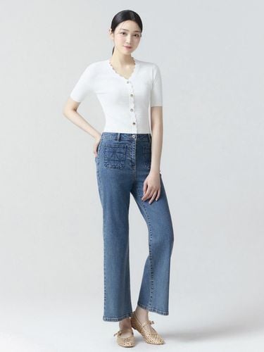 It MICHAA embroidered pocket wide denim pants ITO7 - itMICHAA - Modalova