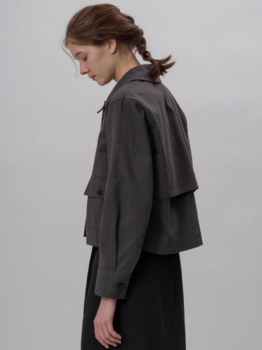 Row cotton jacket (charcoal) - THE MITTEN - Modalova