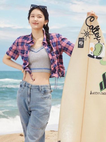 String Check Shirt ITO6WBL980 (2COLOR) - IT MICHAA - Modalova