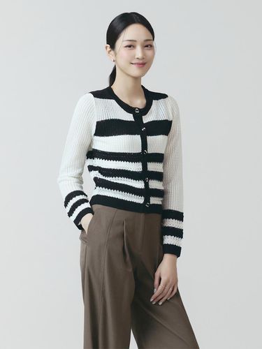 It MICHAA Stripe Cardigan ITN8KCD130 (BLACK) - itMICHAA - Modalova