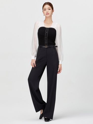 It MICHAA Belted Wide Pants ITN8WPT400 (BLACK GREY - itMICHAA - Modalova