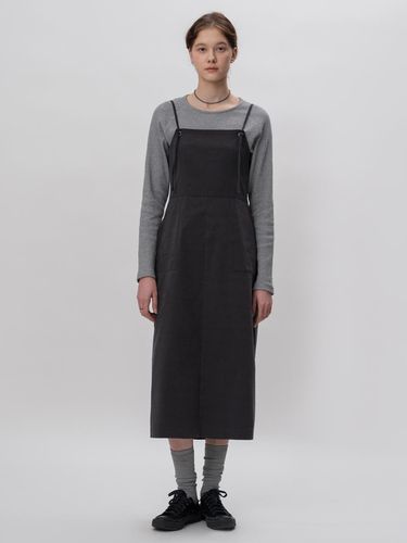 Eyelet Strap Dress (Charcoal) - THE MITTEN - Modalova