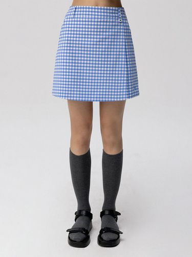 Gingham Wrap Shorts (Sky Blue) - CLOVE - Modalova