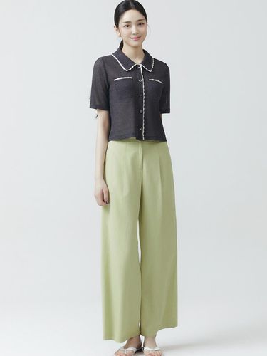 It MICHAA Stitch One-Tuck Linen Wide Pants ITO5WPT - itMICHAA - Modalova