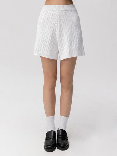 Trim Cable Knit Shorts (White) - CLOVE - Modalova