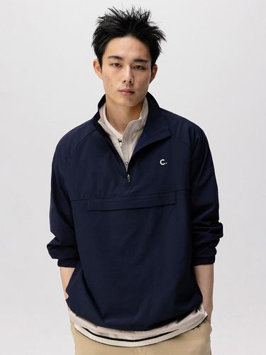 Texture Half-Zip Anorak (Navy) - CLOVE - Modalova