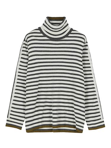 Stripe Turtleneck Pullover - ADHOC - Modalova