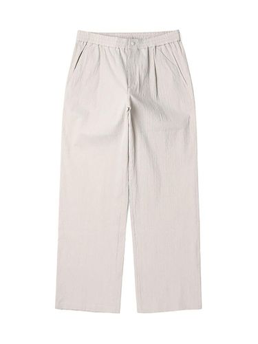 Seersucker full banding one-tuck wide pants - ADHOC - Modalova