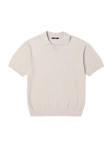 Summer Linen Like Open Collar Knitwear (LT-BEIGE) - ADHOC - Modalova