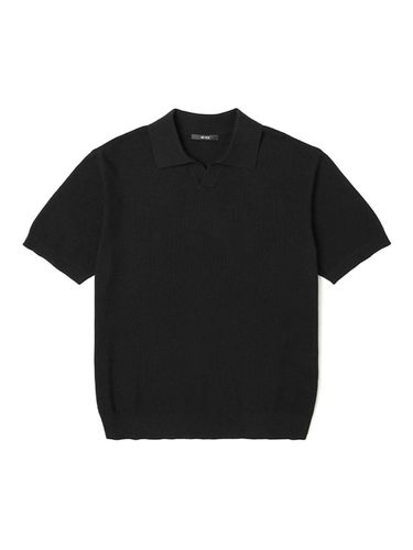 Cool Linen Open Collar Knitwear (BLACK) - ADHOC - Modalova