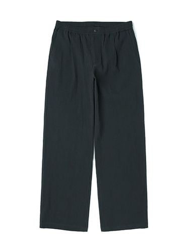 Seersucker full banding one-tuck wide pants - ADHOC - Modalova