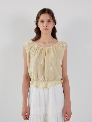 AR_Embroidered sleeveless top_YELLOW - Aei&Rei - Modalova