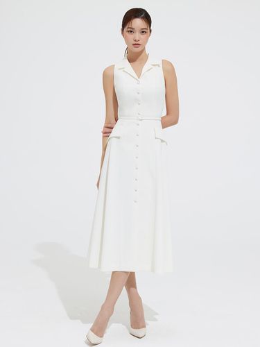 OPEN COLOR SLEVELESS SHIRTS DRESS - WHITE - AVOUAVOU - Modalova