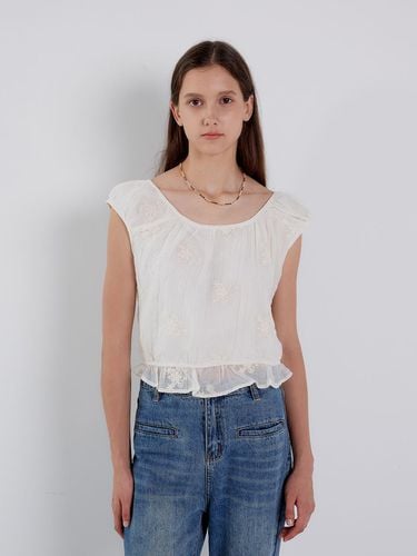 AR_Embroidered sleeveless top_White - Aei&Rei - Modalova