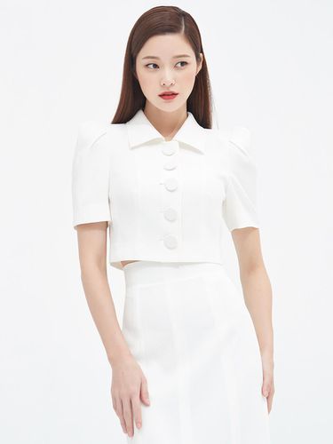 CROP SHORT SLEEVE JACKET - WHITE - AVOUAVOU - Modalova