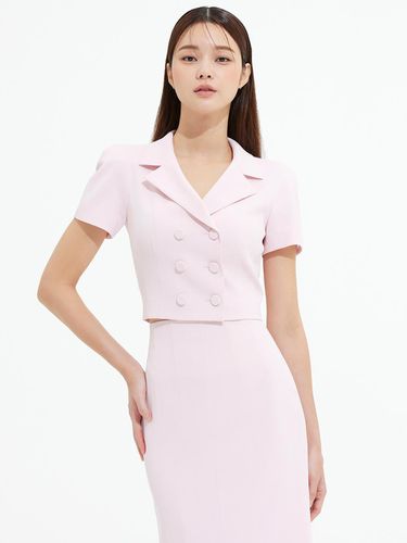 DOUBLE TAILORED SHORT SLEEVE CROP JACKET - BLUSH P - AVOUAVOU - Modalova