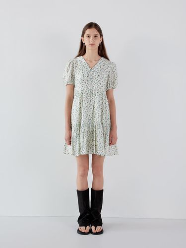 AR_V-neck green pattern dress - Aei&Rei - Modalova