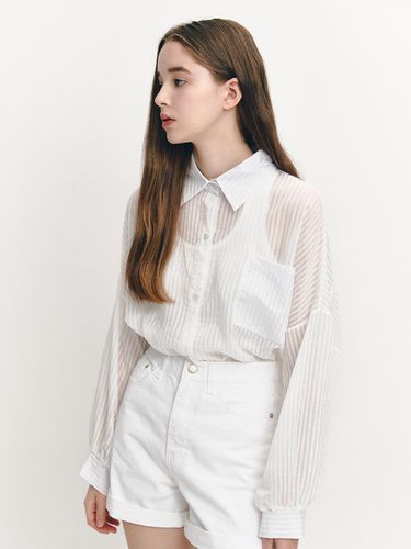 One Pocket Basic See-Through Stripe Shirt (MAEBSH0 - marieclaire - Modalova