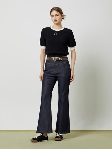 Diagonal Line Bootcut Denim Pants IN_C243PSA403 - CC collect - Modalova