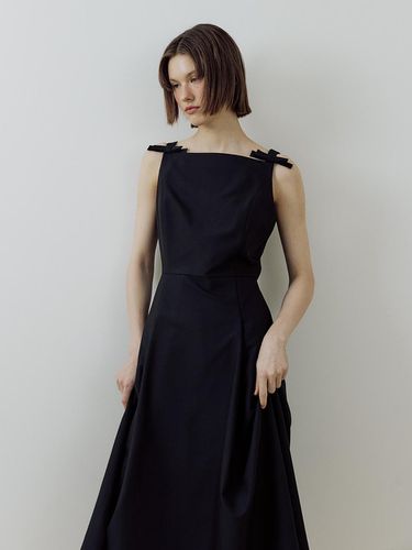 Petty Ribbon Sleeveless Dress (black) - Lucirzu - Modalova