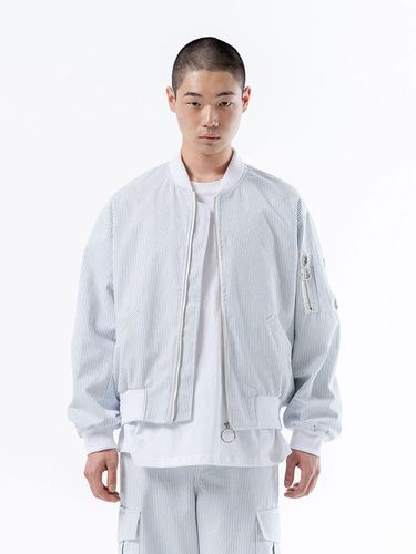 Striped Blouson Jacket White - duckdive - Modalova