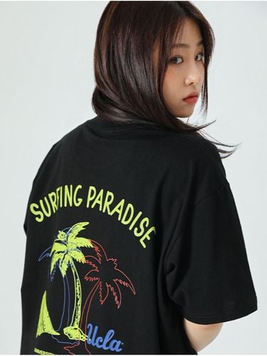 Palm tree surfing short-sleeved T-shirt [BLAC - UCLA - Modalova