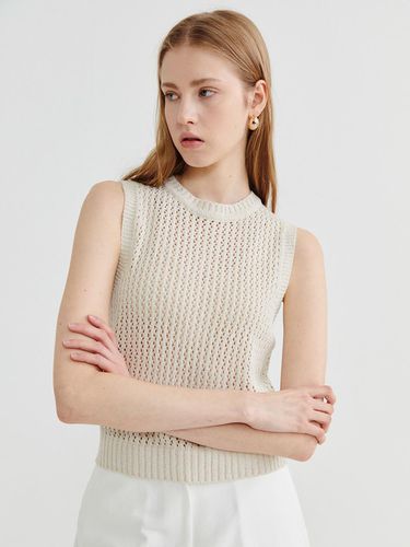 Boucle Knit Vest Beige - Recur,ecur - Modalova