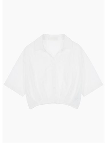 Crop Shirring Blouse_White - Recur,ecur - Modalova